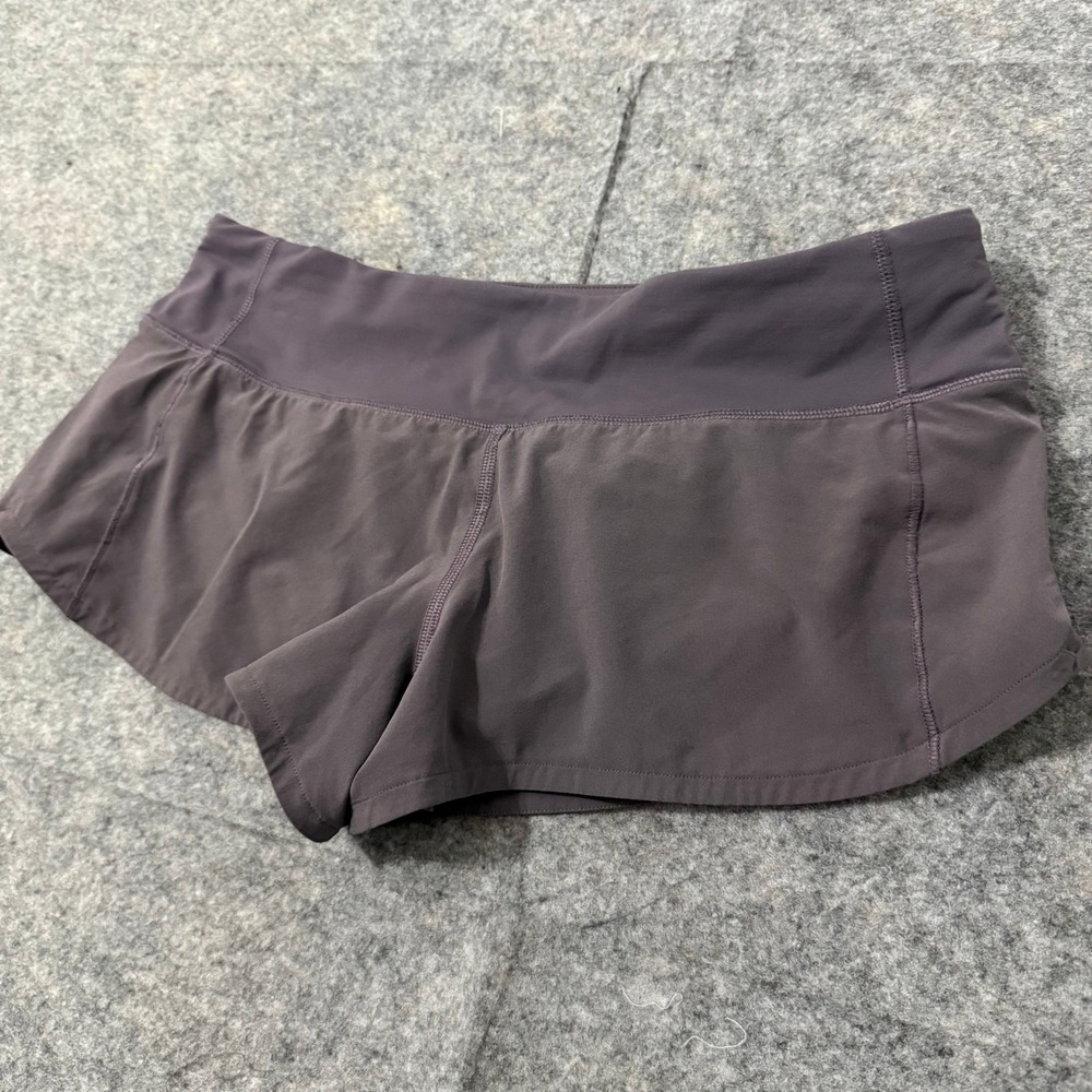 Lululemon Speed Up Low Rise Running Shorts Purple Plum Womens Size 8